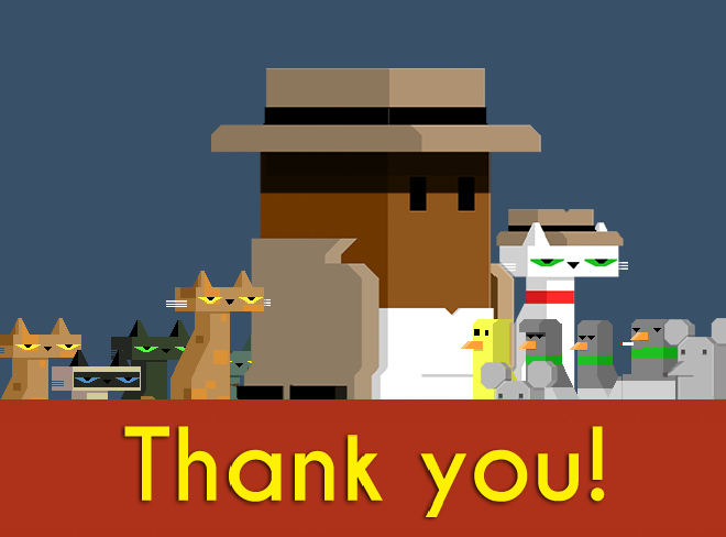 super big thank you from all the game's characters