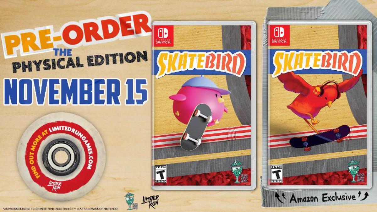 Limited Run Games is doing boxed copies for SkateBIRD on Switch!